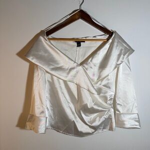 Elegant White Satin Blouse